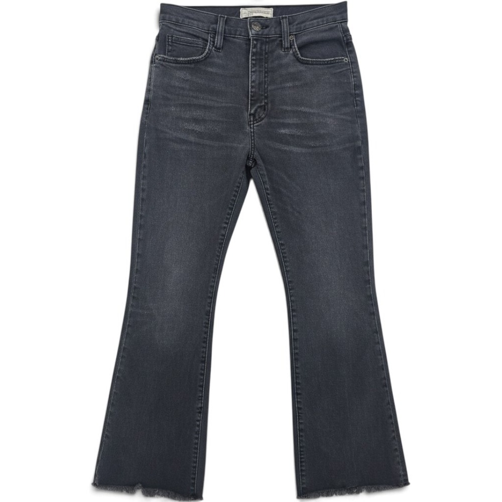 Current/Elliott Jeans Womens 25 The Kick Washed Black Distressed Raw Hem EUC